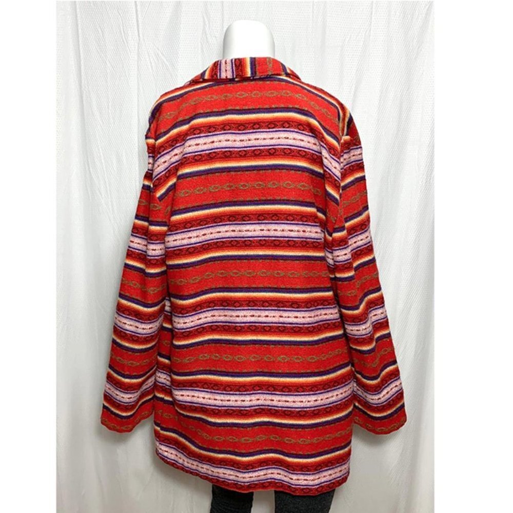 VINTAGE LEGER Southwestern Navajo Blanket Weave Jacket - Picture 5 of 8